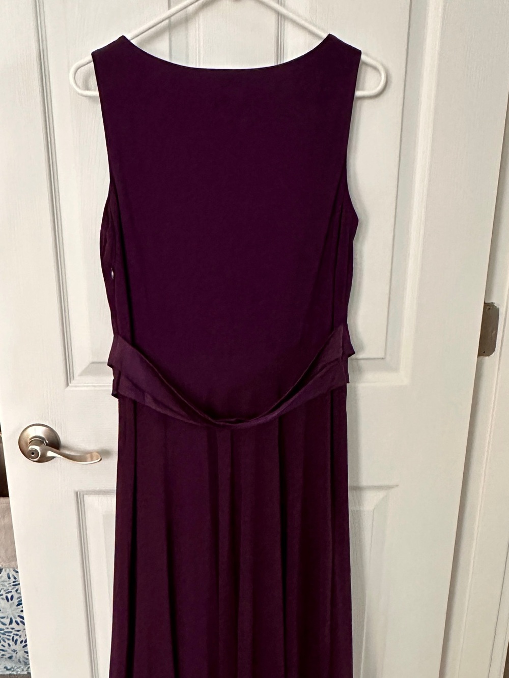 Chaps Sleeveless Plum Maxi Dress with Tie Waist - Picture 2 of 5